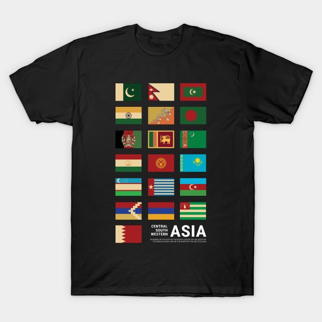 Asia Country Flags Set T-Shirt by KewaleeTee